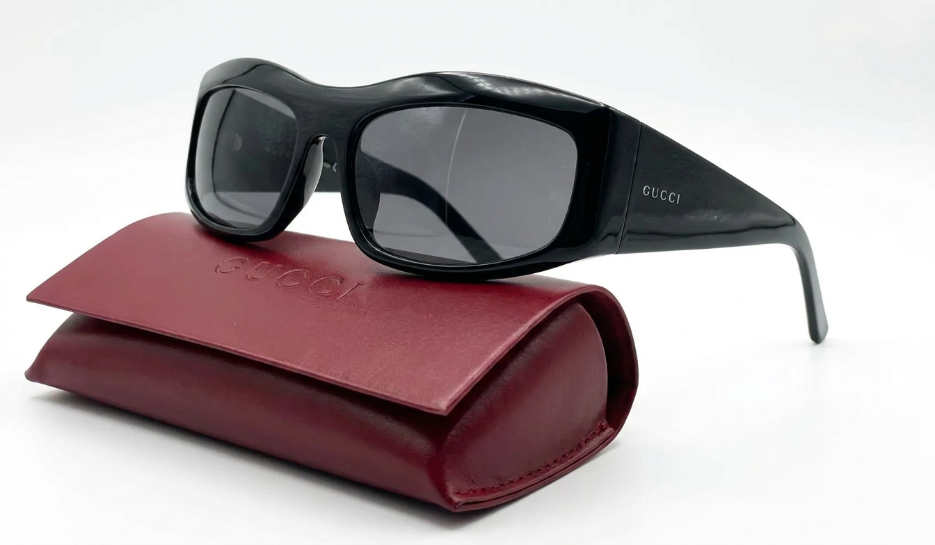 Gucci Wrap-Around Rectangular Sunglasses