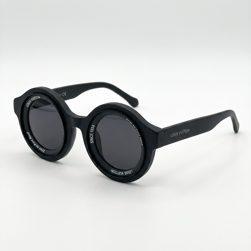 Louis Vuitton Black Round-Frame Sunglasses