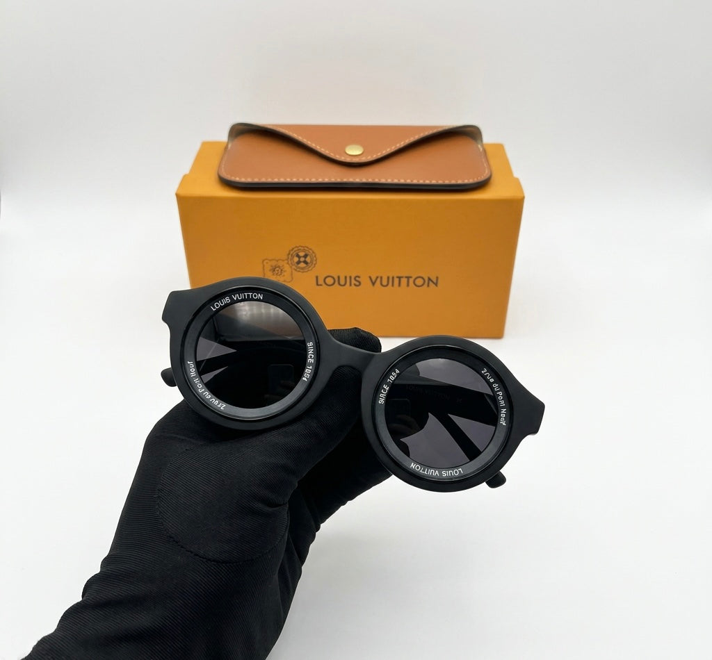 Louis Vuitton Black Round-Frame Sunglasses