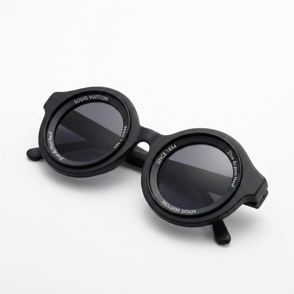 Louis Vuitton Black Round-Frame Sunglasses