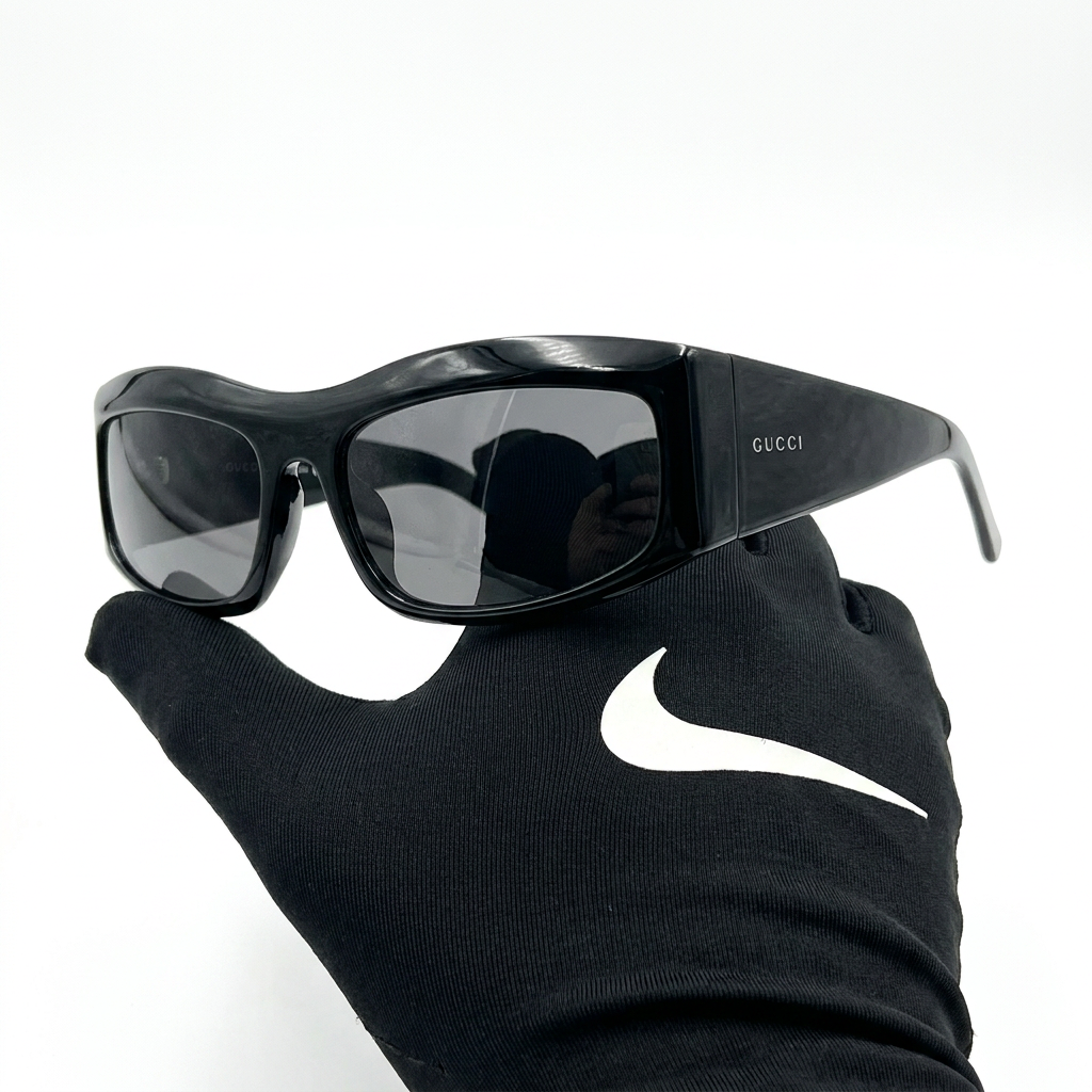 Gucci Wrap-Around Rectangular Sunglasses