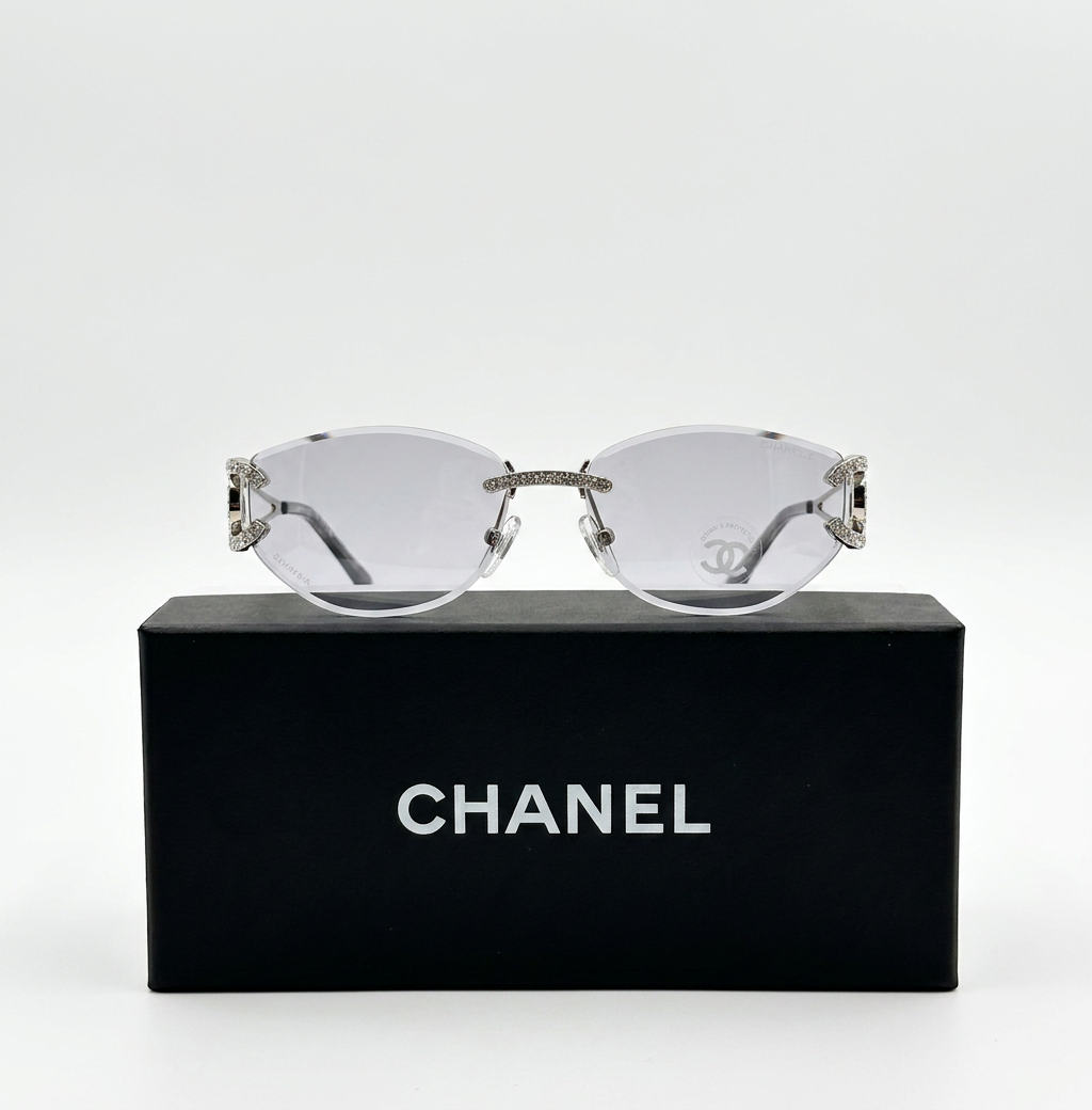 Chanel Strass CC Rimless Sunglasses