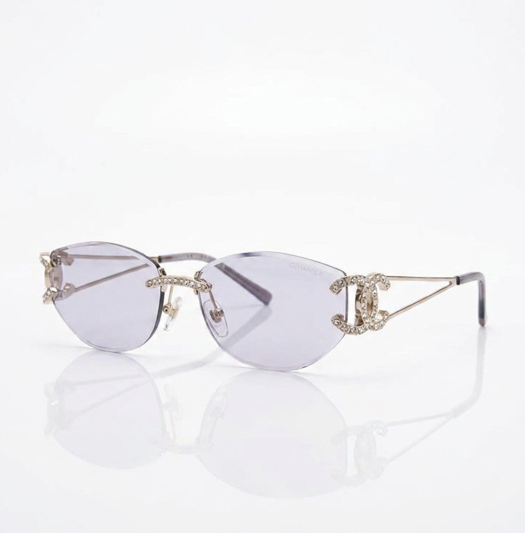 Chanel Strass CC Rimless Sunglasses