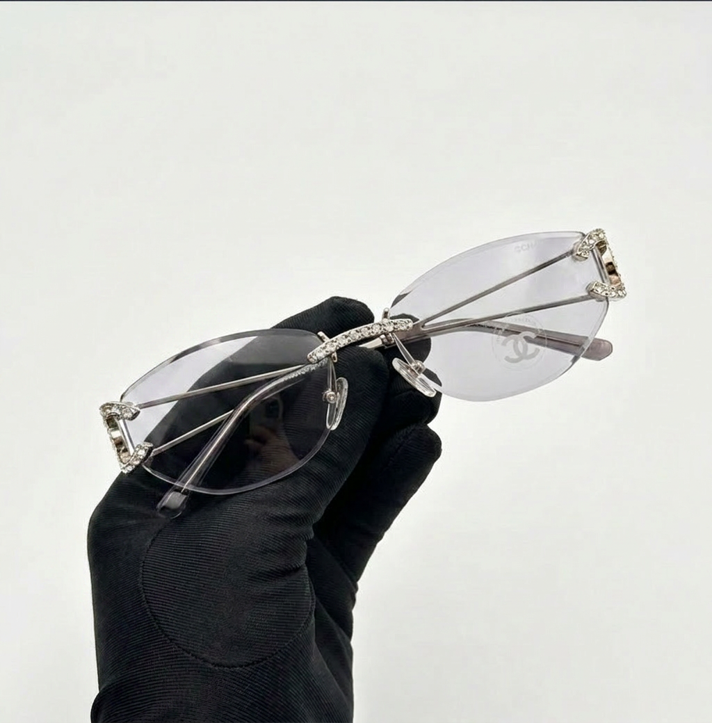 Chanel Strass CC Rimless Sunglasses